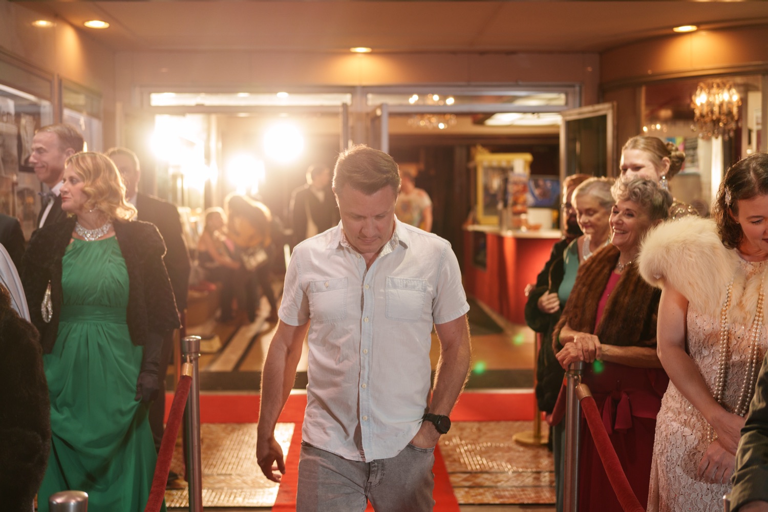 Jonathan Coussens on a period set.